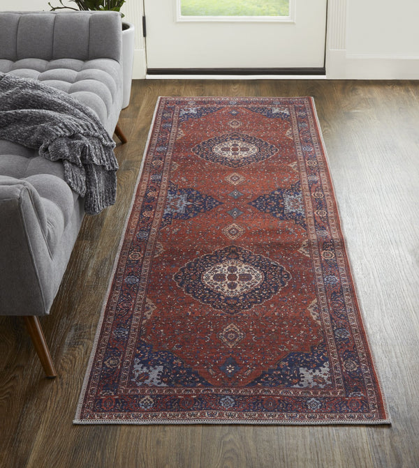 Feizy Rugs Rawlins Vintage-inspired Polyester Medallion Rug – Antique Charm With Intricate Patterns & Warm Hues Red,Blue,Tan Polyester Rln39hdfrednvyi7a