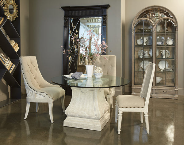 A.R.T. Furniture Arch Gwynn Curio China Cabinet With Touch Lighting, Adjustable Shelves & Elegant Parch Finish Brown, Brown Parrawood Solids,Cathedral Elm Veneers,Glass,Metal 233242-2802