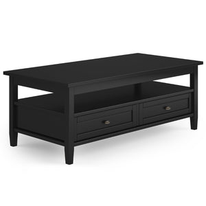 English Elm Warm Shaker Solid Wood Coffee Table - 48" Wide Transitional Design With Storage & Black Finish B136P159664-GIGA
