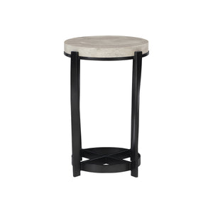 Bernhardt Bernhardt Round Berkshire Accent Table With Laminated Stone Top & Twisted Aged Pewter Steel Base 405123