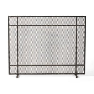 English Elm Christopher Knight Home® - FIRE Screen Black & Gold Iron Fireplace Guard — Decorative Mesh Safety Shield 42.75x33.25x3 in 65183.00BBGLD