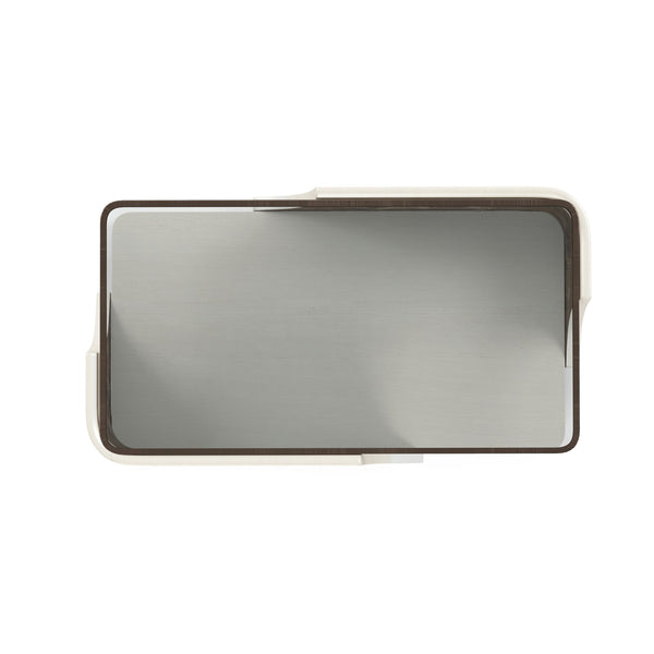 A.R.T. Furniture Blanc Cocktail Table - Contemporary Alabaster & Burnished Bronze, Glass Top & Open Shelf Design White Parawood Solids,Resin,Metal,Glass 289300-1040