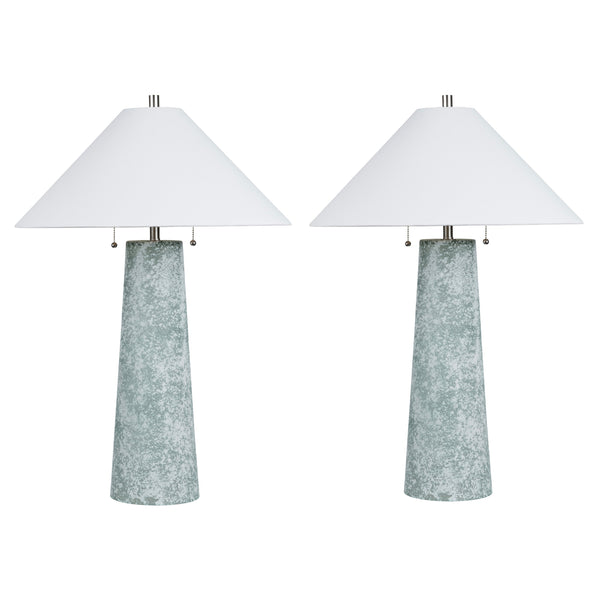 Crestview Collection 30.5"H Stylish Glass Table Lamp Set Of 2 With Elegant Shades - Perfect For Home Decor & Lighting   Cvazbs138