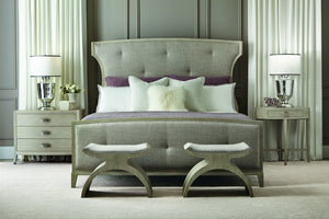 Bernhardt Bernhardt Cerused Linen East Hampton Nightstand — 3-Drawer Neo-Traditional Bedside Storage, 36.25"W 395226