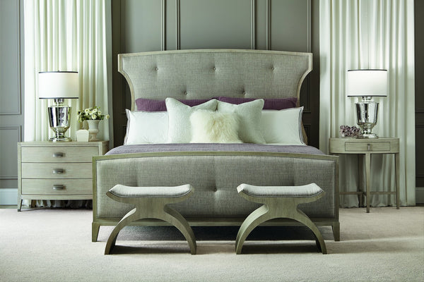 Bernhardt Bernhardt Cerused Linen East Hampton Nightstand — 3-Drawer Neo-Traditional Bedside Storage, 36.25"W 395226