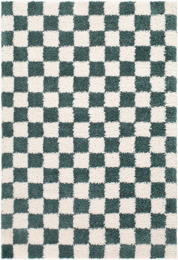 Livabliss Czechia Minimalist Runner Rug Machine Woven Polypropylene Blend for Hallway or Bedside Deep Teal, Ivor 5'3" x 7' CZE2303-537