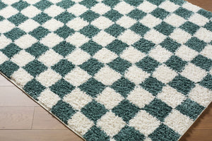 Livabliss Czechia Minimalist Runner Rug Machine Woven Polypropylene Blend for Hallway or Bedside Deep Teal, Ivor 5'3" x 7' CZE2303-537