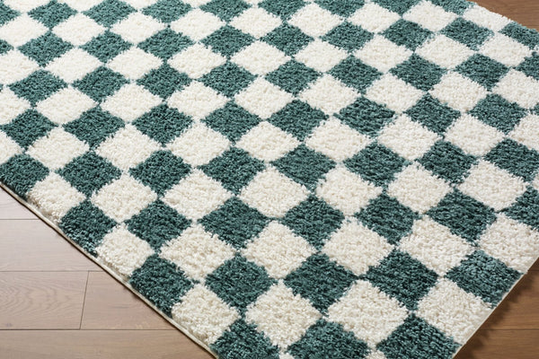 Livabliss Czechia Minimalist Runner Rug Machine Woven Polypropylene Blend for Hallway or Bedside Deep Teal, Ivor 5'3" x 7' CZE2303-537
