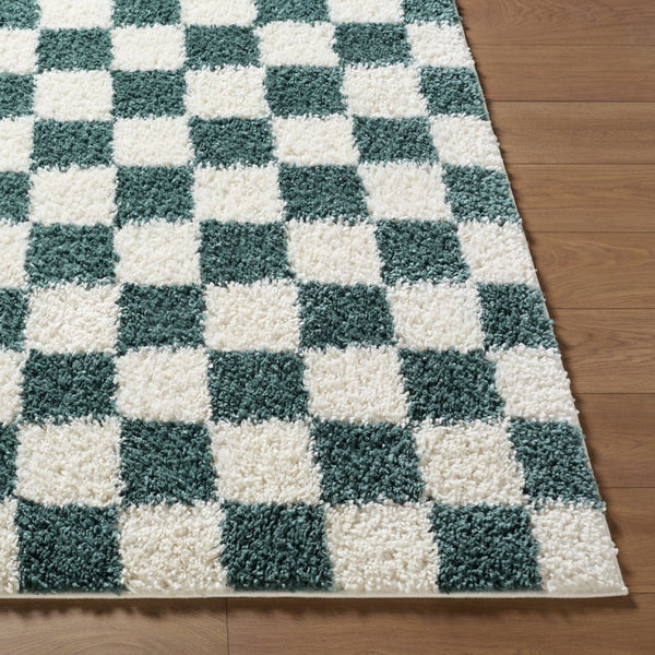 Livabliss Czechia Minimalist Runner Rug Machine Woven Polypropylene Blend for Hallway or Bedside Deep Teal, Ivor 5'3" x 7' CZE2303-537