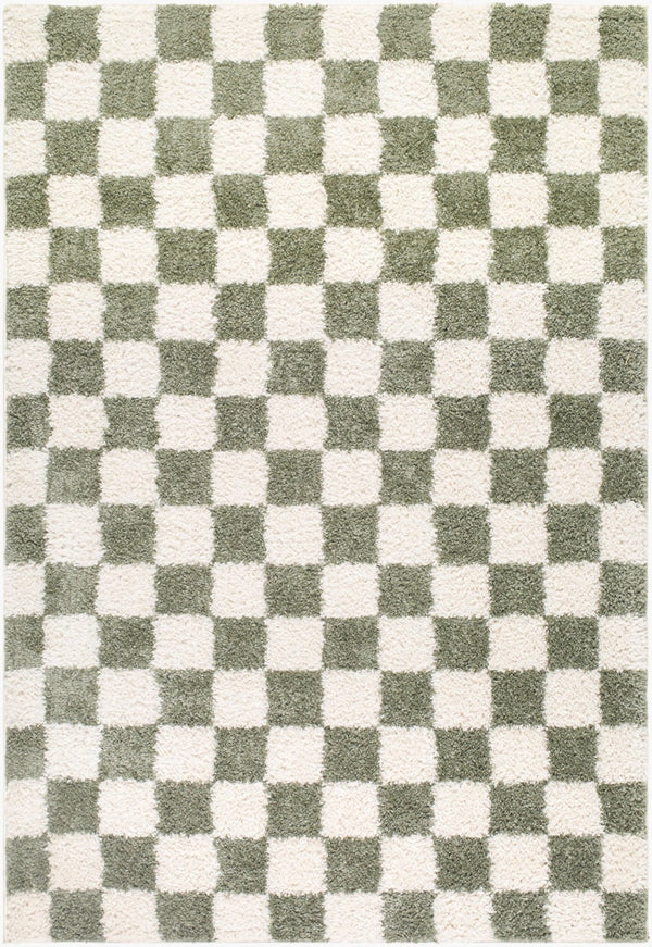 Livabliss Czechia Minimalist Runner Rug Plush Polypropylene Blend for Hallway or Bedside Olive, Ivory 2'7" x 7'3" CZE2305-2773