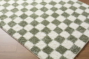 Livabliss Czechia Minimalist Runner Rug Plush Polypropylene Blend for Hallway or Bedside Olive, Ivory 2'7" x 7'3" CZE2305-2773