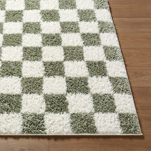 Livabliss Czechia Minimalist Runner Rug Plush Polypropylene Blend for Hallway or Bedside Olive, Ivory 2'7" x 7'3" CZE2305-2773
