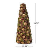 Christopher Knight Home® - Noble House - Pre-Decorated Pine Cone Unlit Artificial Tabletop Christmas Tree