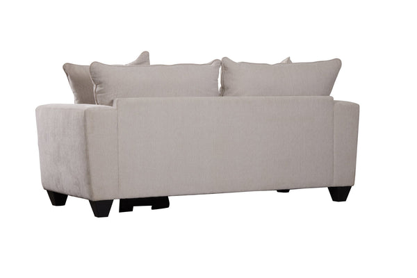 Porter Designs Porter Hawthorne Chenille Fabric Sofa - Elegant Cream Design With Geometric Pillows For Comfort Cream Fabric 01-207-01-6841