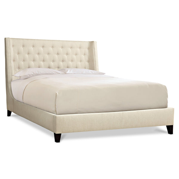Bernhardt Bernhardt Maxime Upholstered Queen Shelter Bed With Button-Tufted Headboard, Espresso Feet And Durable Slat Support K1247