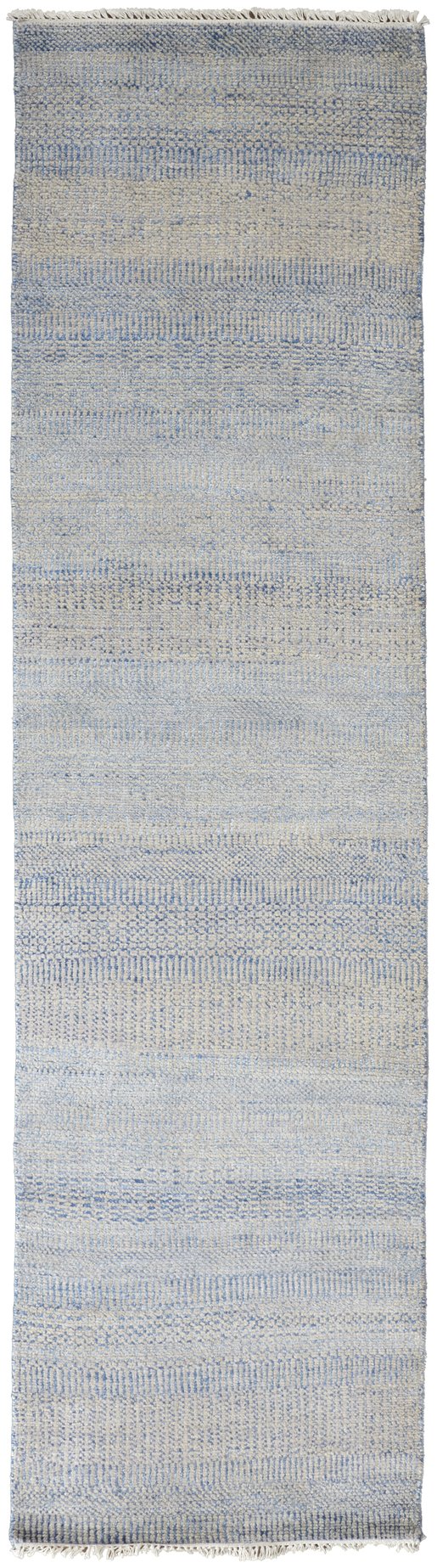 Feizy Rugs Janson Hand Knotted Wool & Viscose Rug | Textured Stripes For Elegant Home & Office Décor Blue,Silver Wool,Viscose I92i6061slvnvyi11