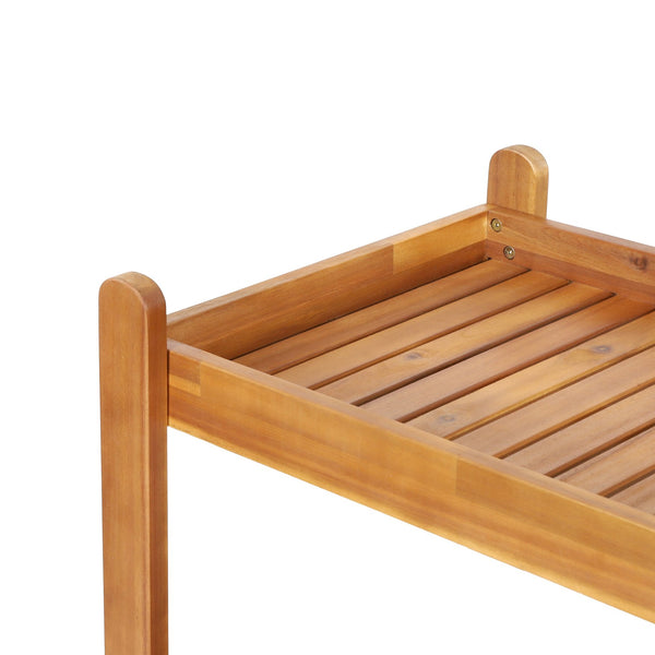 English Elm Christopher Knight Home® - LOUISIANA Bar Cart – Black Metal & Acacia Wood, Transitional Slat Design, Mobile with Wine Rack and Wheels 72835.00