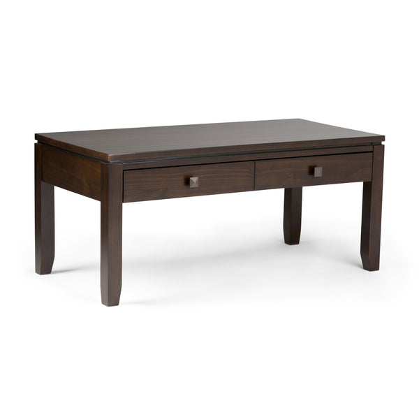English Elm Cosmopolitan Coffee Table In Mahogany Brown - Handcrafted Solid Pine With Stylish Storage & Design B136P159515