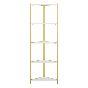 Homelegance By Top-Line Donnell Two-Tone Corner Bookcase Gold Iron