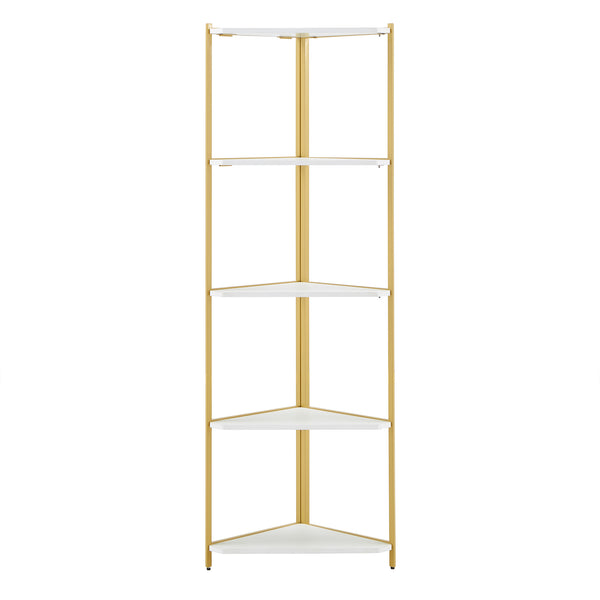 Homelegance By Top-Line Donnell Two-Tone Corner Bookcase Gold Iron