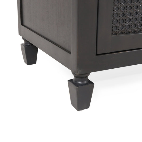 English Elm Christopher Knight Home® - 3 DRAWER DRESSER Dark Grey Acacia Wood with Cane Webbing Accents, 3-Drawer Storage Chest, 36"W x 36"H 71932.00DGRY