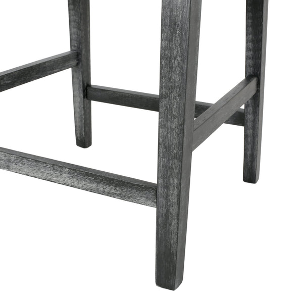 English Elm Upholstered Counter Stool with Rubberwood Frame for Kitchen Island or Home Bar 71252.00LGRY