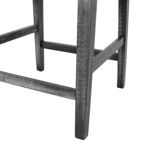 English Elm Upholstered Counter Stool with Rubberwood Frame for Kitchen Island or Home Bar 71252.00LGRY-2