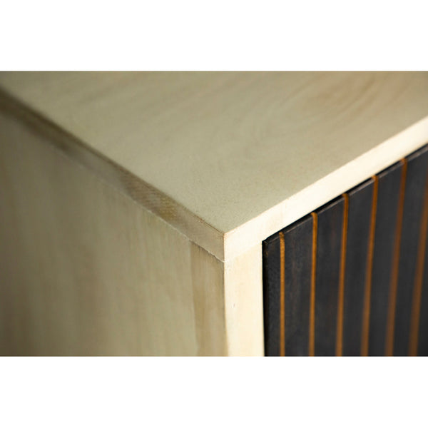 English Elm Ixora White Washed & Black 2-Door Accent Cabinet with Tapered Legs Mid-Century Storage Charm B062P344916