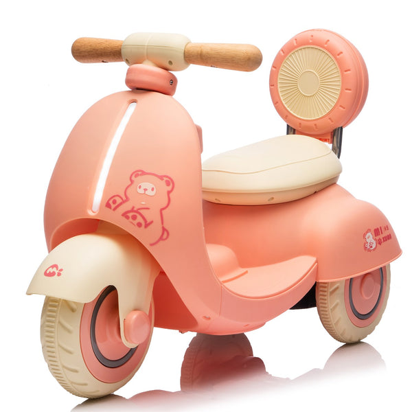 English Elm 12v Kids Electric Tricycle Toddler Ride on Scooter Wooden Handle Parental Remote Control Pink W1578P381428