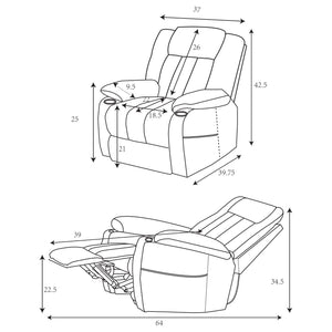 English Elm Beca Power Lift Recliner Polyester Upholstered Tufted Chair with Usb Port B062P472465