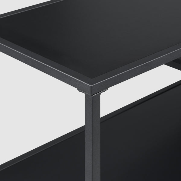 42" Metal and Wood Tiered Shelf Entry Table Black MAYL2KSB Walker Edison