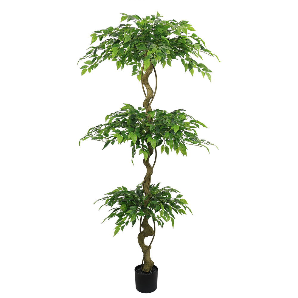 English Elm 6ft Artificial Ficus Banyan Tree Silk Foliage Realistic Trunk Indoor Decor W2945P458732