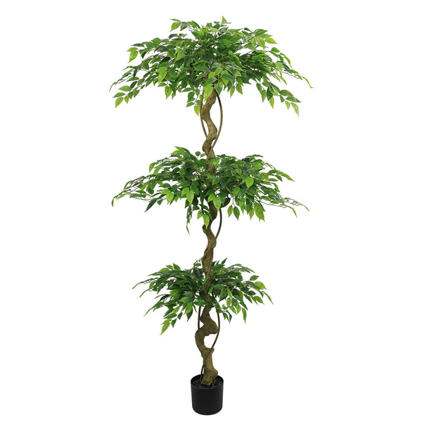 English Elm 6ft Artificial Ficus Banyan Tree Silk Foliage Realistic Trunk Indoor Decor W2945P458732