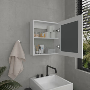 English Elm Luma Mirrored Medicine Cabinet 18.6" W x 5.7" D x 20.5" H Wall Organizer with Two Shelves, Sleek Durable Design White 24.9 L x 20.1 W x 4 H B070P234354