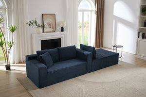English Elm L-Shaped Cloud Sectional Sofa - Deep Seat Comfort, No Assembly, Modular Sleeper For Any Space, Blue W2339P294927