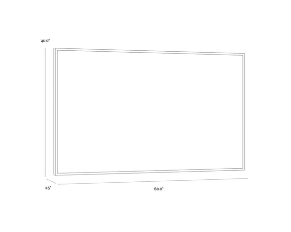 Sunpan DREAM STATE - 60" X 40" Abstract Watercolor Print in Natural Floater Frame for Modern Interiors A0438