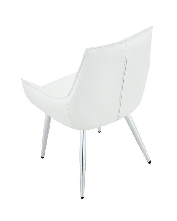 English Elm Crocodile Textured Pu Leather Accent Chair Diamond Tufted with Chrome Metal Legs W3493P456345