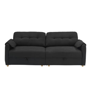 English Elm 79.50" Teddy Cotton-Linen Sofa With Sleek Metal Legs - Stylish Three-Seater For Modern Living Spaces W3356S00029
