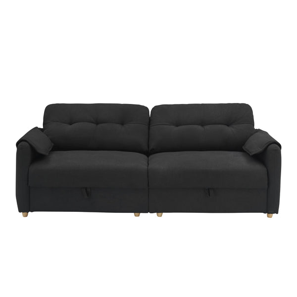 English Elm 79.50" Teddy Cotton-Linen Sofa With Sleek Metal Legs - Stylish Three-Seater For Modern Living Spaces W3356S00029