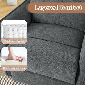 English Elm 270° 270° Power Swivel Recliner Chair with USB Ports, 30° Rocking, 95–150° Recline for Small Spaces Dark Gray W1028S00050