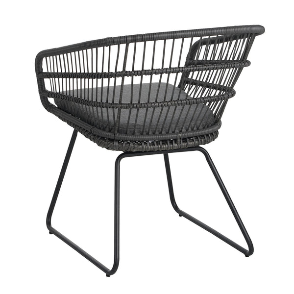 English Elm Christopher Knight Home® - TERRY Rattan Patio Chair Set (2) with Cushions, Gray Iron Frame, 300 lb Capacity, Quick Assembly N762P240844E