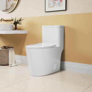 English Elm 1.1/1.6 Gpf Skirted One-piece Elongated Ceramic Toilet with Soft Close Seat Watersense B2724P246932