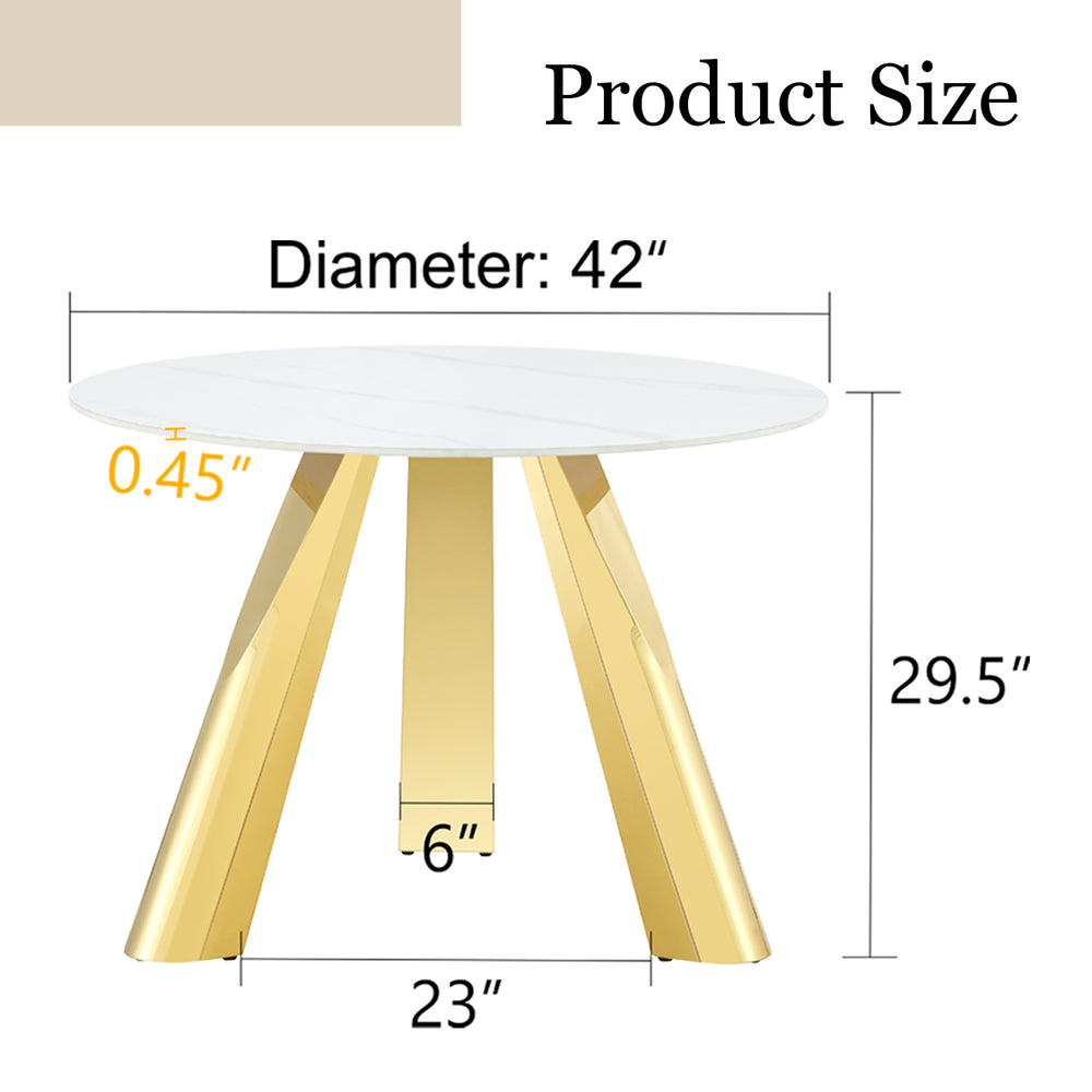 English Elm 2dt-dx-107-smgt Round Granite Dining Tabletop 42 Inch Veined Stone Surface Seats Four W2920P225044