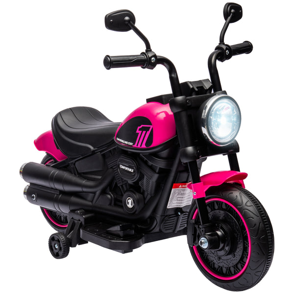 English Elm Aosom 6v Battery Ride-on Motorbike for Toddlers with Training Wheels and Headlight W2225P229367