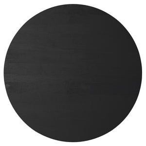 English Elm Millbury Solid Mango Wood Round Coffee Table Rustic Drum Design for Living Room Black B136P429088
