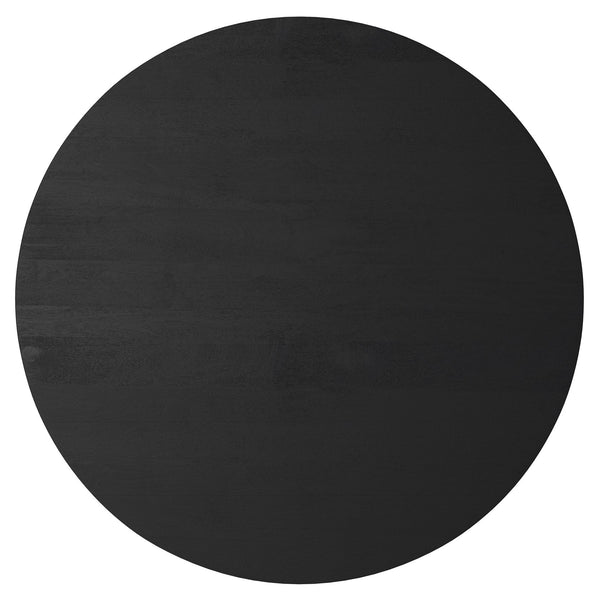 English Elm Millbury Solid Mango Wood Round Coffee Table Rustic Drum Design for Living Room Black B136P429088