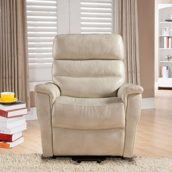 English Elm 1pc Power Lift Recliner Faux Leather Chaise Massager Lumbar Relief Modern Lounge B011P205580