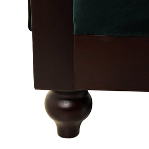 English Elm Christopher Knight Home® - VIVALUX Chesterfield Velvet Loveseat Sofa with Rolled Arms Tufted Buttons Plush 2-Seater Comfort 59.4" Dark Green N762P178705F