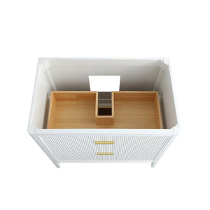 English Elm Fully Assembled 36 Inch White Bathroom Vanity with Carrara Marble Top and Soft Close Cabinet W1826P439634