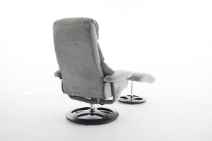 English Elm 069-ergonomic Swivel Recliner with Ottoman Chenille Wingback Massage Lounge Chair Grey W527P439691
